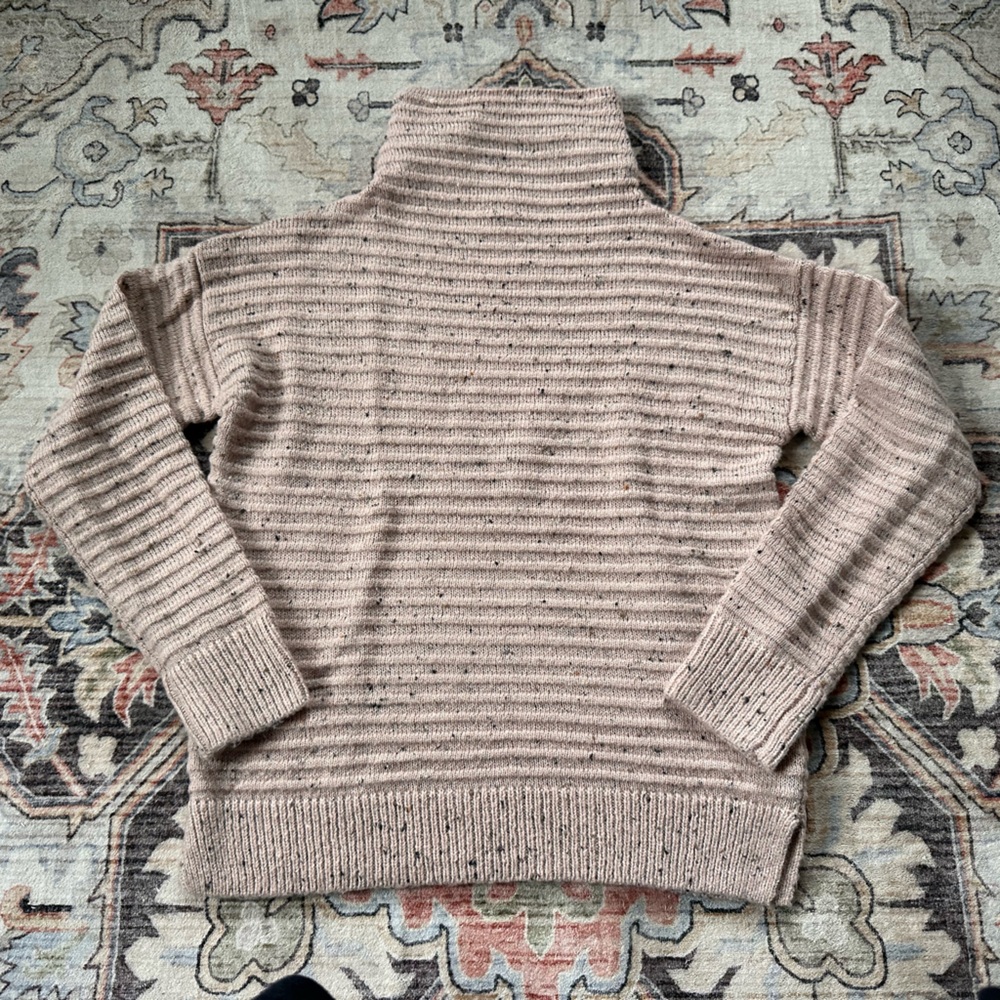 Madewell Sweater Donegal Belmont Mockneck in Coziest Yarn Blush Pink - XXS